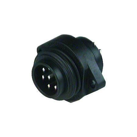 Circular Connector Flange Mount Receptacle CIRH Series Rear Panel Mounted 8 Contacts 